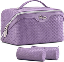 Travel Makeup Bag Cosmetic Bags for Women: Large Capacity 3 Pcs Set Make up Bag