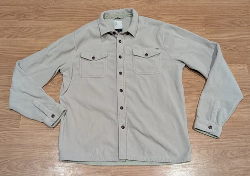 Men's Vuori Aspen Long-Sleeve V237 Fleece Shirt Jacket Shacket Beige - L - product listing photo