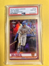 2019 Topps Chrome Pink Refractor #152 Jeff McNeil PSA 10 GEM-MT METS ROOKIE CARD. rookie card picture