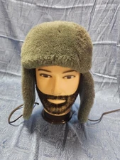 Zavelio Unisex Trapper Leather Aviator Genuine Shearling Sheepskin Hat Xxl