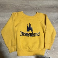 Vintage 1960s Disneyland Sweatshirt Crewneck Yellow Castle Youth L 10-12 