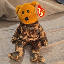 Ty Beanie Babies Hero Camouflage Bear Plush 2003 with Tag