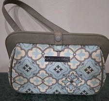 Small PETUNIA PICKLE BOTTOM Purse Diaper Bag Baby Gray Blue New Pockets C. Pad