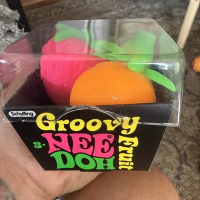 Authentic Schylling Groovy NeeDoh Fruit Set   Banana, Strawberry & Orange NEW