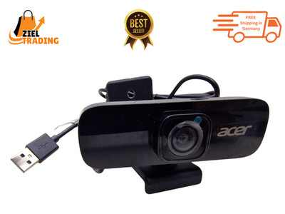 Acer ACR010 USB-Webcam HD-Kamera zum Aufstecken für PC und Laptop, Schwarz