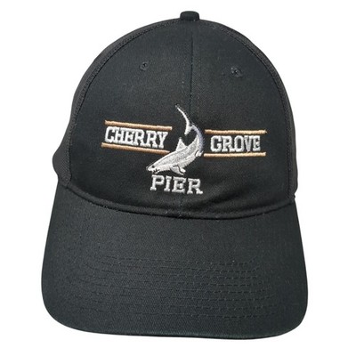 Cherry Grove Pier Strapback Hat Black One Size Embroidered Fahrenheit