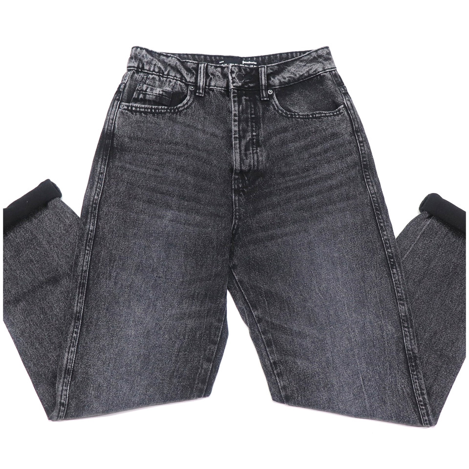 Size 6 Black Stone Wash High Rise Mum Denim Jeans  Button Front Streetwear