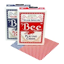 BEE Playing CARDS | Club-Casino Quality | Standard Poker Size RED & BLUE  | 2 PK