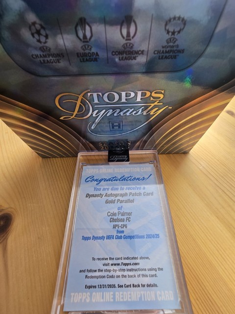 Topps Dynasty 2024/25 UCL Cole Palmer Gold 1/1 Patch AUTO Redemption Card