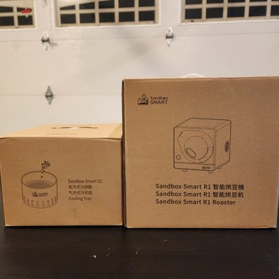 Sandbox Smart R1 At Home Coffee Roaster Red With Sandbox Smart C1 Cooling Tray