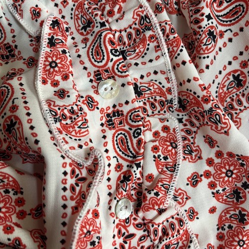 Time After Time Womens Tube Tops Summer Strapless Red White Paisley Large NWT - Afbeelding 3 van 4
