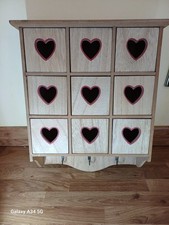 9 Drawer Hanging Cabinet ~~ key hook ~~  hallway storage ~~ heart~~