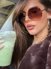 OVERSIZED Big " RIMLESS" Gradient Lens Women Sunglasses SHADZ GAFAS 