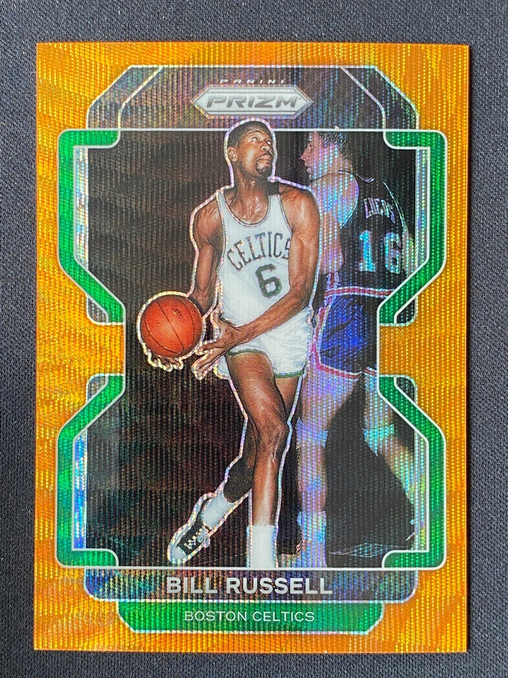 Bill Russell 2021-22 Panini Prizm Orange Wave /60 #254