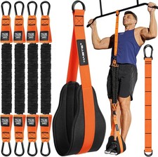 Pull Up Assistance Bands Set - 4 Heavy Duty Resistance 300lbs, Orange