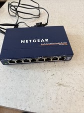 Netgear ProSafe 8-Port Gigabit Switch GS108 with Power Lead Tested Working