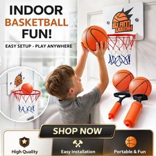 Indoor Basketball Hoop Mini Backboard Set with 2 Balls for Kids Boys Girls