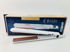 Conair Double Ceramic 1" Hair Straightener Flat Iron 410 F White CS221 Open Bo