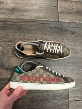 Zapatillas Gucci Ace “GG Boutique” Lona Cuero 623236 talla 6,5