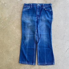 1970s Vintage Talon zipper Wrangler Dark wash women's denim jeans 34x27 hippy