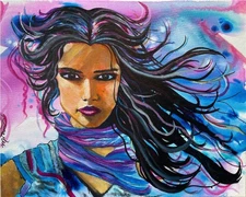 Original Painting Modern Art - OOAK - Warrior Woman Expressionism - Missi Olsen