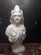 Rare Buste Marianne 33cm  Staff - Symbole de la République & Valeurs Maçonnique