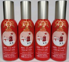 4 BATH BODY WORKS WHITE BARN MRS. CLAUS' COCKTAIL CONCENTRATED ROOM SPRAY 1.5