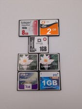 Lot of 7 CompactFlash CF Type I Memory Cards 1GB 2GB 8GB Kingston Lexar PNY