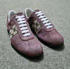 Gucci Scarpe Donna GG Monogram Rosa Sneakers Vintage Lusso Scarpe da Ginnastica Tg 8,5 Us