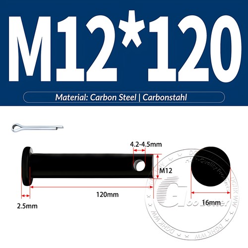 Pasador de horquilla negro pasador de bisagra pasador de retención pasador de aparejo métrico de acero al carbono M4-M30 - Imagen 106 de 201
