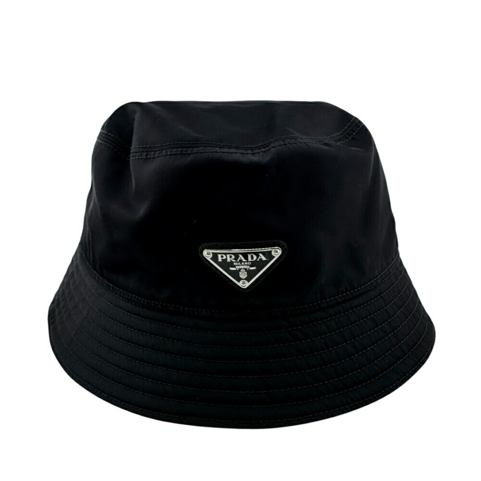 PRADA 2HC137 RE-NYLON Triangle Bucket Hat, Black, Men's GZl1f7vq thumbnail 2
