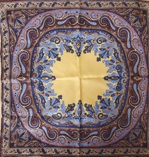 Barbara Blank Men's Silk Paisley Pocket Square Handkerchief