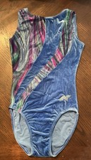 Womens Alpha Factor Blue Velvet Practice Leotard A- Medium