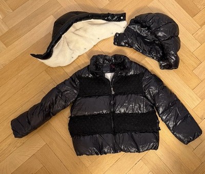 Original Moncler Daunenjacke, schwarz, mit 2 Kapuzen zur Auswahl, Gr.140, 10A 