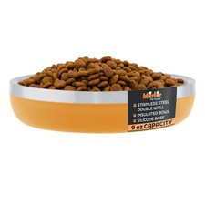 Master Pet Supply Double Wall Cat Dish with Anti Skid Base - Mango Tango
