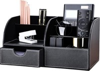 Schreibtisch Organizer PU Leder Multifunktional Stiftehalter Ordnungssystem
