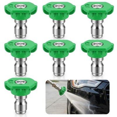 #ad 7 Pcs Pressure Washer Nozzle Tips 25 Degree Power Green $8.99