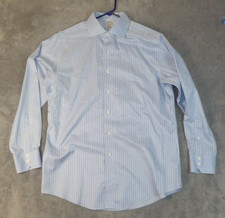 Brooks Brothers Regent 16-34 Men's Blue Striped Supima Cotton Dress Shirt