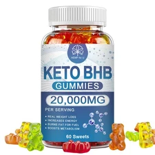 Keto ACV Diet Gummies-Fat Burner BHB Weight Loss Appetite Suppressant 20000MG