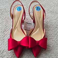 Jessica Simpson Red Slingback Pumps Bow Point...