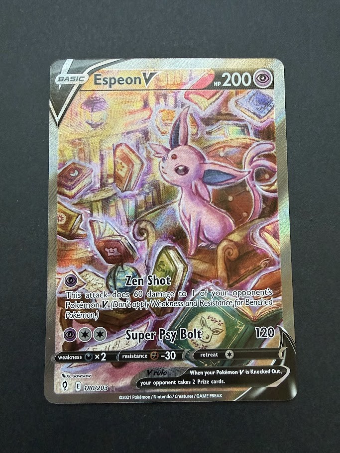 Espeon V (Alternate Full Art) 180/203 Ultra Rare SWSH07: Evolving Skies NM