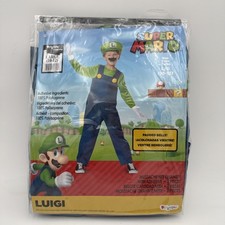Disguise Boys' Deluxe Super Mario Bros. Luigi Costume Kids Large 10-12