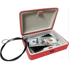 Portable Security Case Lock Box Steel Personal Travel Safe Storage Cabinet fo...