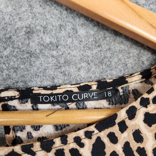 Tokito Curve Top Womens Size 18 Animal Print Blouse Ladies Office Work - Picture 3 of 9