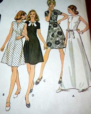 LOVELY VTG 1970s DRESS McCALLS Sewing Pattern BUST 37