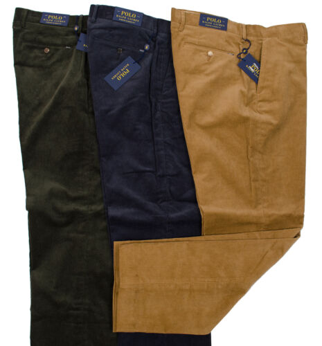 POLO RALPH LAUREN UOMO IN VELLUTO A COSTE CLASSIC FIT PANTALONI VERDE SPACE BLU LT MARRONE - Foto 1 di 6