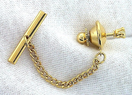 3mm Round Natural Lemon Citrine Gemstone Gem Stone Goldplated Tie Tack ESTT186 - Picture 2 of 2