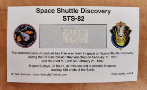 Besitzen Sie ein echtes Stück geflogenes Space Shuttle Discovery STS-82 nur 19,95 $ - Bild 1 von 2