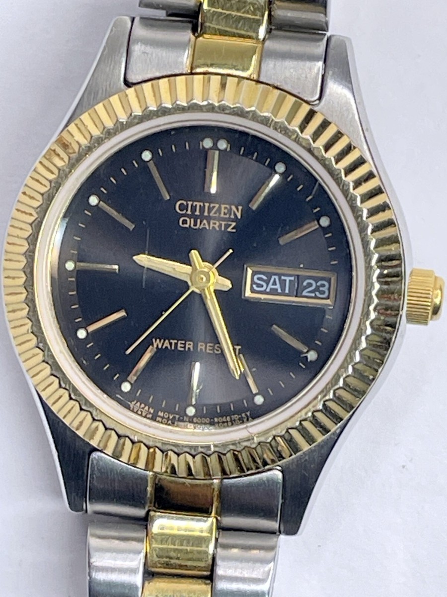 Citizens Women's Quartz Watch 6000-R00413 2-Toned, Black Dial, Day