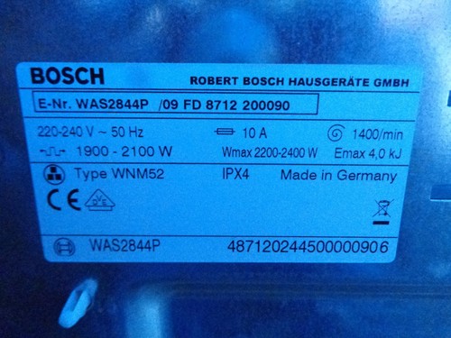 Druckwächter für Bosch Logixx 8 Edition E-Nr. WAS 2844P/09